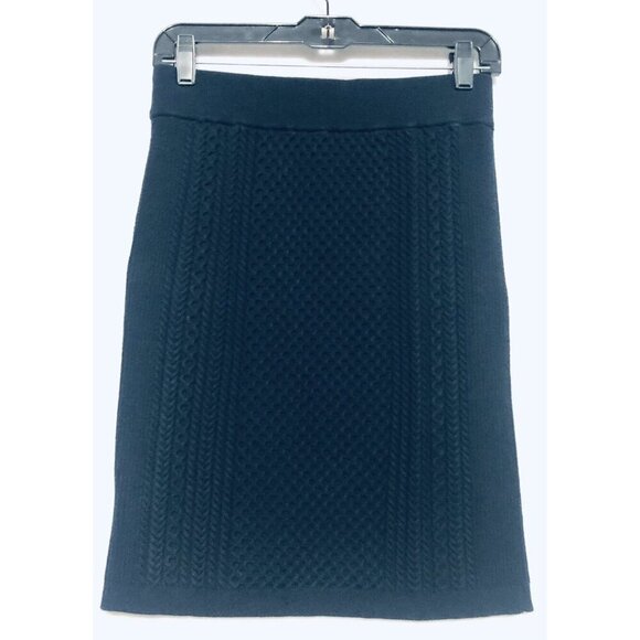 Club Monaco Skirt Womens Small Navy Blue Cable Knit Sweater Pencil Stretch - Picture 2 of 5